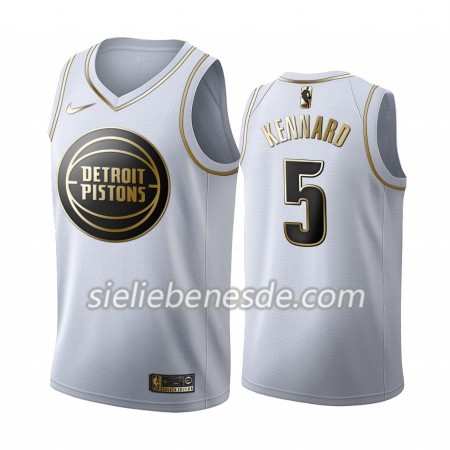 Herren NBA Detroit Pistons Trikot Luke Kennard 5 Nike 2019-2020 Weiß Golden Edition Swingman